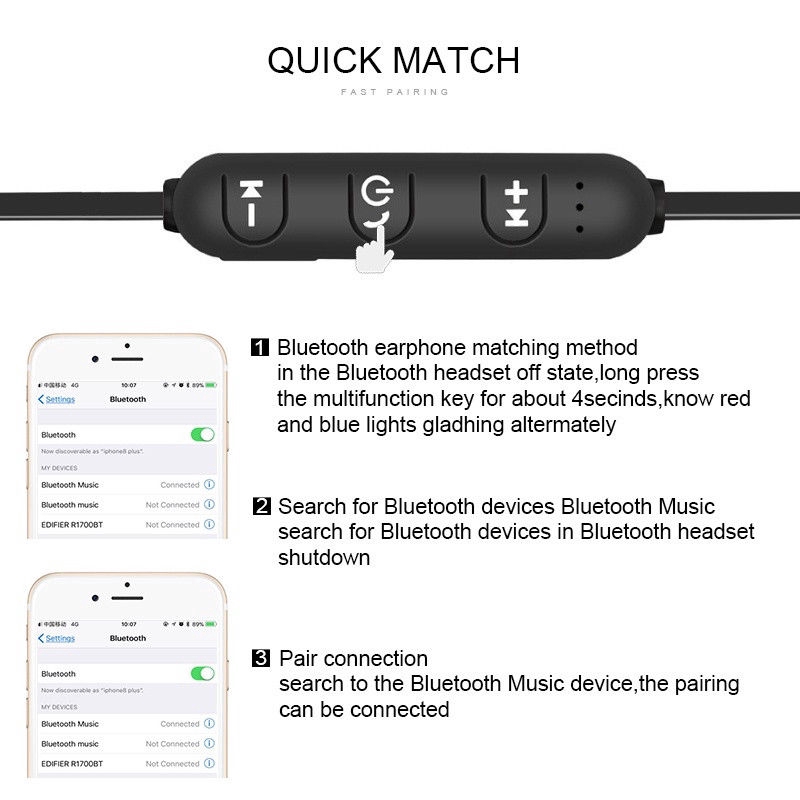 Tai nghe bluetooth thể thao XT11 có nam châm cho iPhone Xiaomi