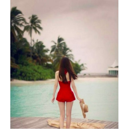 Bikini liền thân dáng váy tiểu thư chất thun lạnh co giãn tốt