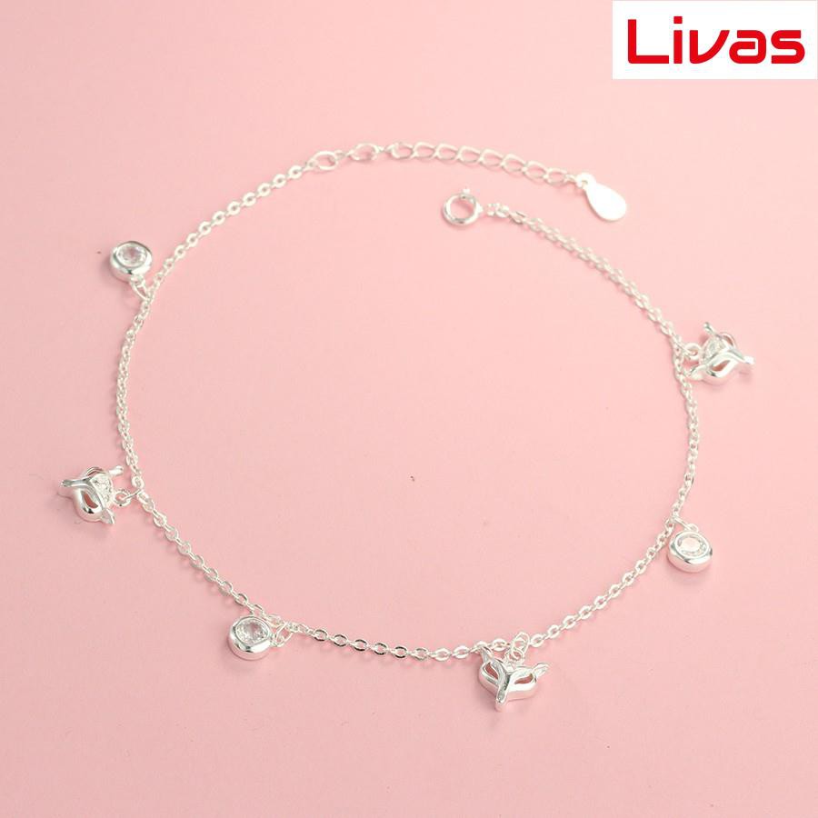 Lắc chân hồ ly bạc cho nữ đẹp LCN0061 - Trang Sức LIVAS