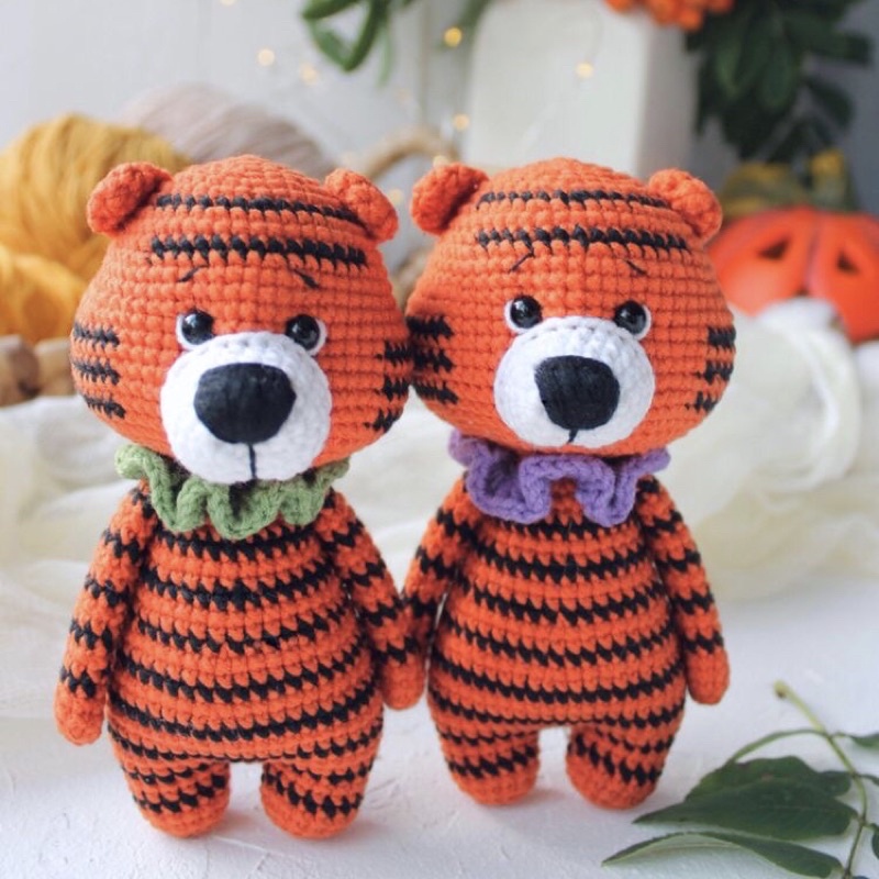 Con Hổ Nhồi Bông Làm Bằng Len An Toàn Cho Bé - Thú Bông Len Handmade Đan Móc Bằng Thủ Công Bằng Tay
