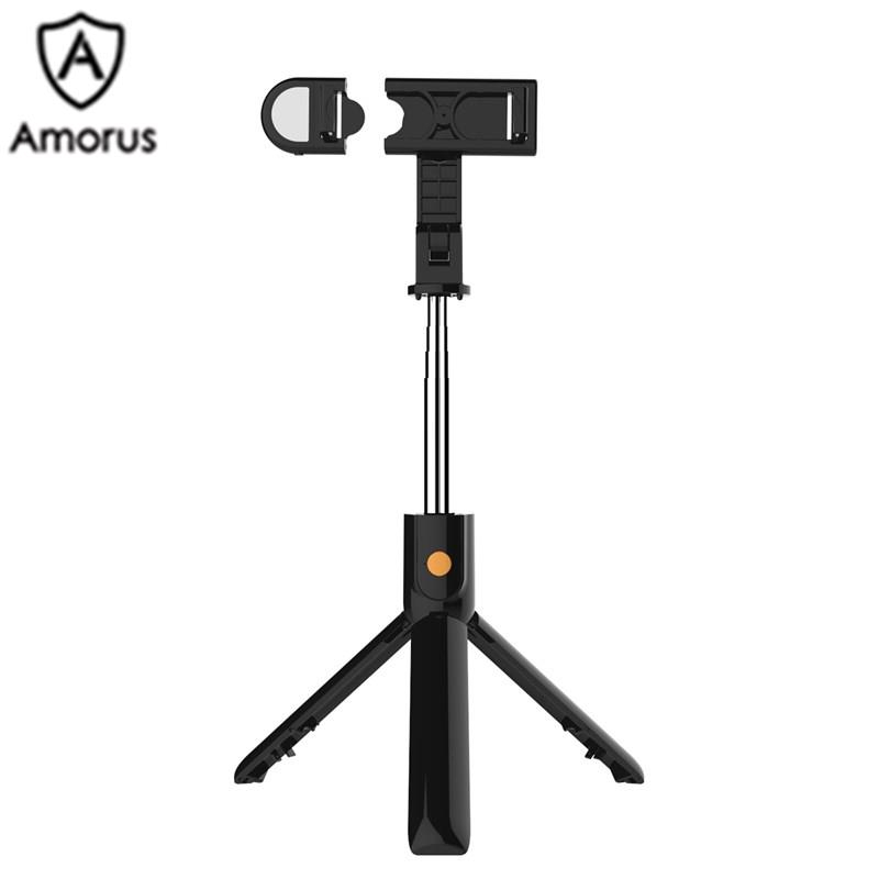 Gậy Ba Chân Amorus SELFIESHOW K10S Điều Khiển Từ Xa Cao Cấp Có Chức Năng Hẹn Giờ Và Đèn LED Thông Dụng Cho Điện Thoại