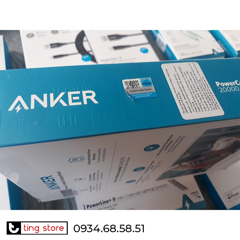 Pin Sạc Dự Phòng ANKER PowerCore Essential 20000mah PD 18W cho Iphone và QC3.0 cho Andoird- Mã A1281