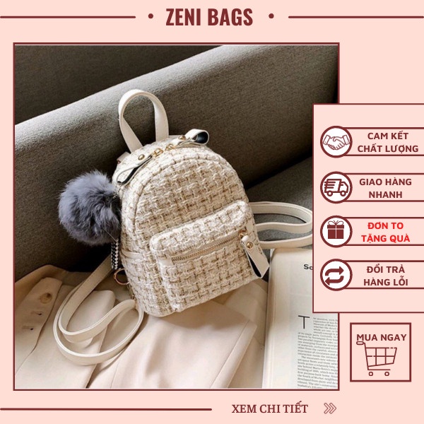 Balo Nữ Mini Giá Rẻ Đi Chơi họa tiết dễ thương ZENI BAGS mã Z08