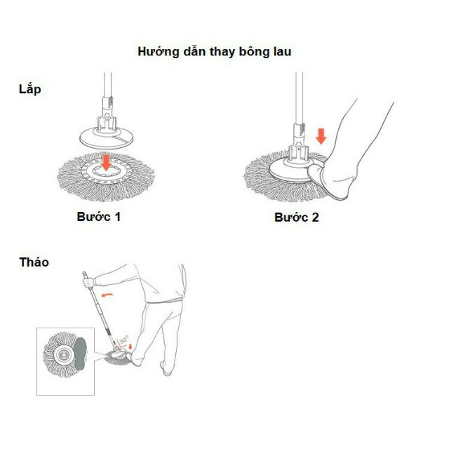 Bông lau nhà Lock&amp;Lock ETM498 set 2 bông thay thế 𝓢𝓱𝓸𝓹 𝓣𝓲𝓮̣̂𝓷 𝓘́𝓬𝓱