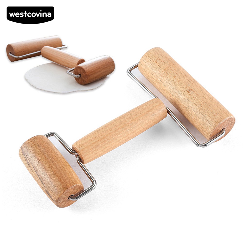Phương Tây✔ Cây Lăn Bột Làm Bánh Hai Đầu Bằng Gỗ