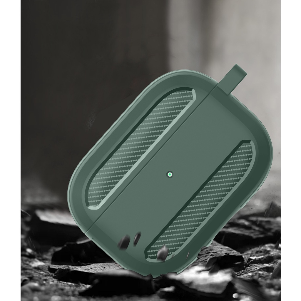 Case airpod 3 Vân Carbon dành cho Airpods 1/2/3/Pro, Case airpod pro chống sock, ốp bảo vệ tai nghe - Mèo Ú