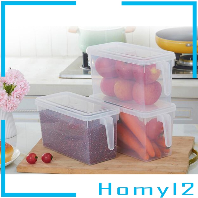 Refrigerator Storage Box Food Container Kitchen Organizer Freezer Bin with Lid