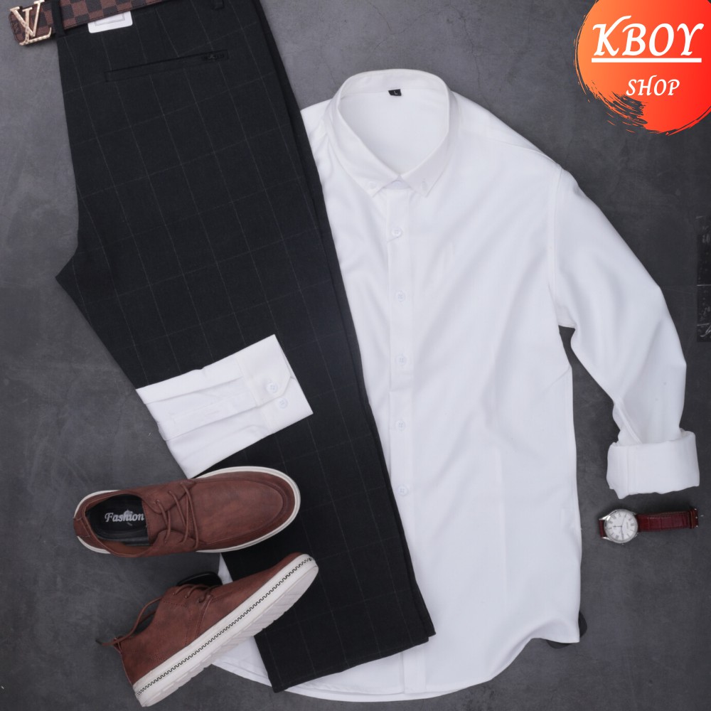 Áo Sơ Mi Trơn Nam - Áo sơ mi cao cấp dài tay nam thích hợp mặc tiệc, công sở - A068 - 3