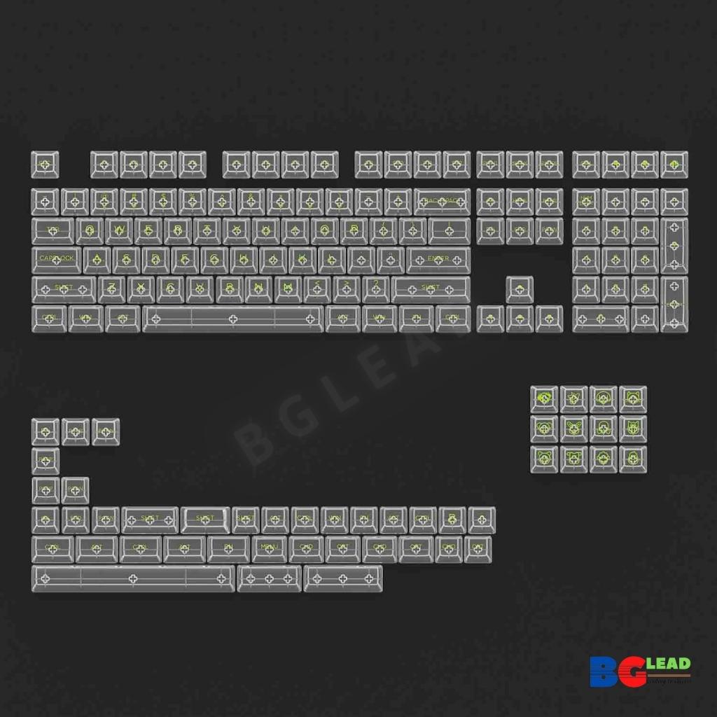 Keycap bàn phím cơ AKKO ASA Clear profile 155 nút trong suốt xuyên Led | hỗ trợ nhiều layout | Đa dạng màu sắc