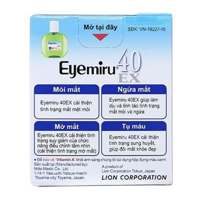 ￼🅼🅰🅳🅴 🅸🅽 🅹🅰🅿🅰🅽 Nước Nhỏ Mắt Eyemiru 40EX [Chai 15ml] Bổ Sung Vitamin A,E,B6 Cho Mắt, Giảm Mỏi Mắt, Mờ Mắt