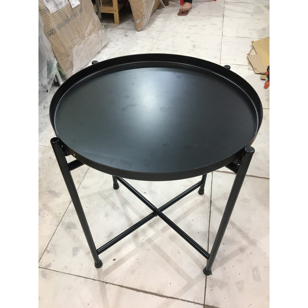 Bàn tròn sắt gấp gọn [GẤP GỌN TIỆN LỢI] bàn trà/cafe xếp gọn tiện lợi