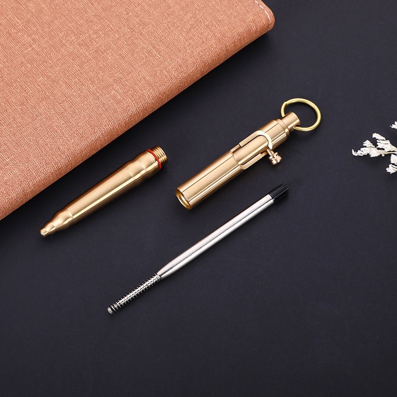Bút ký đồng nguyên khối bút đồng edc thiết kế bằng đồng thau dành cho dân văn phòng hoặc bút học sinh ưa độc lạ