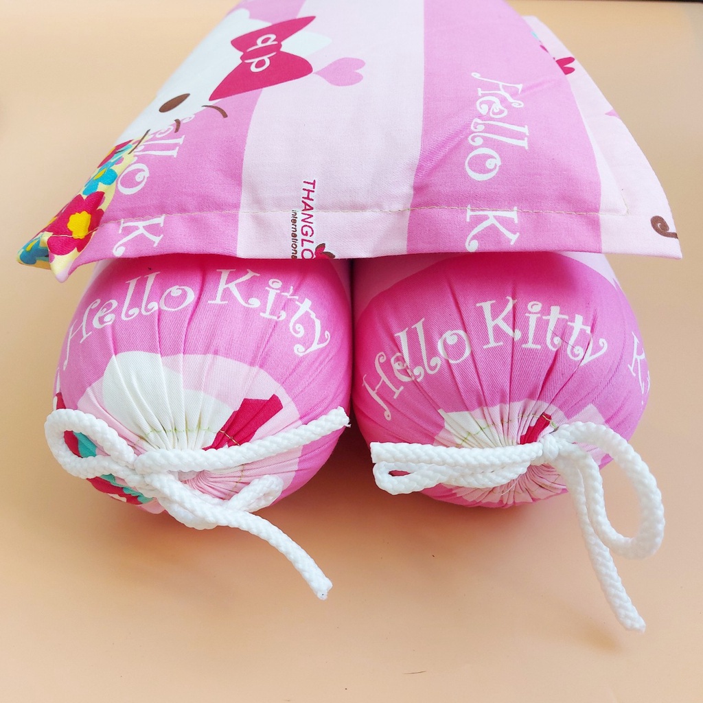 Bộ gối chèn cho bé sơ sinh và gối nằm có đinh lăng (1 GỐI NẰM 2 GỐI CHẶN)