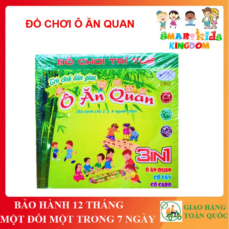 Đồ Chơi Trí Tuệ 3 in 1 - Ô Ăn Quan - Cờ Vây - Cờ Caro - Trò Chơi Dân Gian