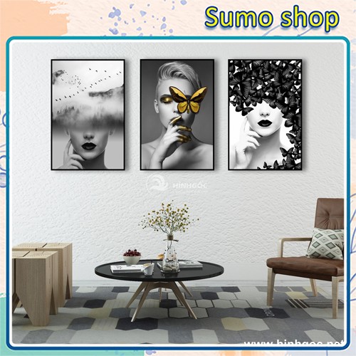 Bộ 3 tranh treo tường chân dung tráng gương/ trang phòng khách/ tranh phòng ngủ | BigBuy360 - bigbuy360.vn