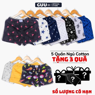 [𝗖𝗢𝗠𝗕𝗢 𝟱] Quần Đùi Thun Nam Mặc Nhà 100% Cotton, Mặc Ngủ Ở Nhà Rất Thoải Mái, BigSize QNNH