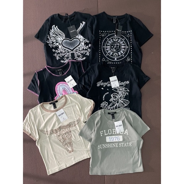 áo thun crop top nhiều mẫu F21 vnxk