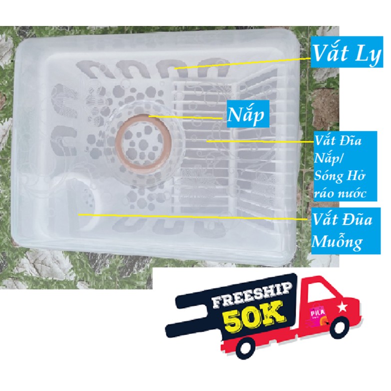 Khay úp Chén Bát Ráo Nước Có Nắp Vệ Sinh