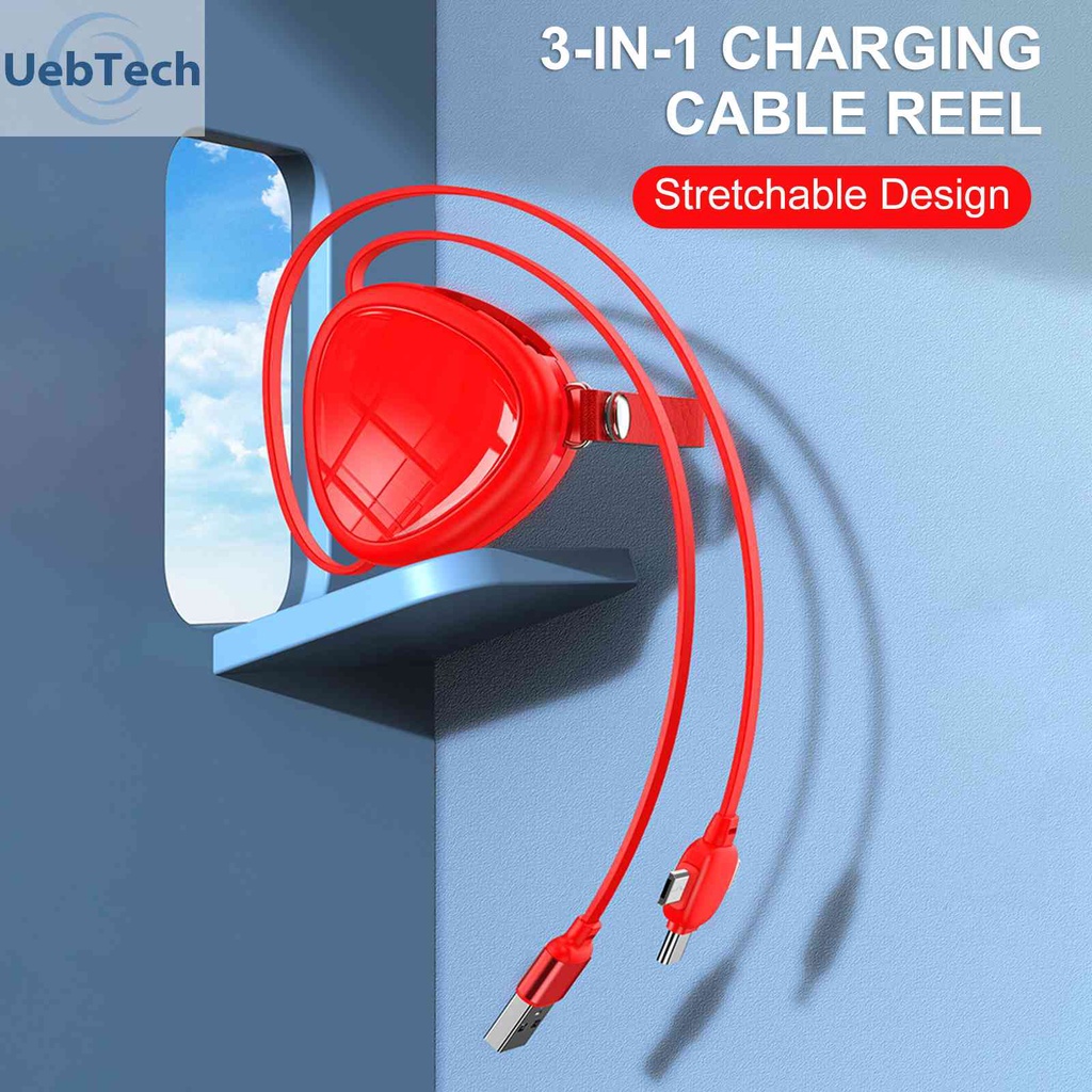 Dây Cáp Sạc USB Nhanh Rút Gọn 4FT 3 Trong 1