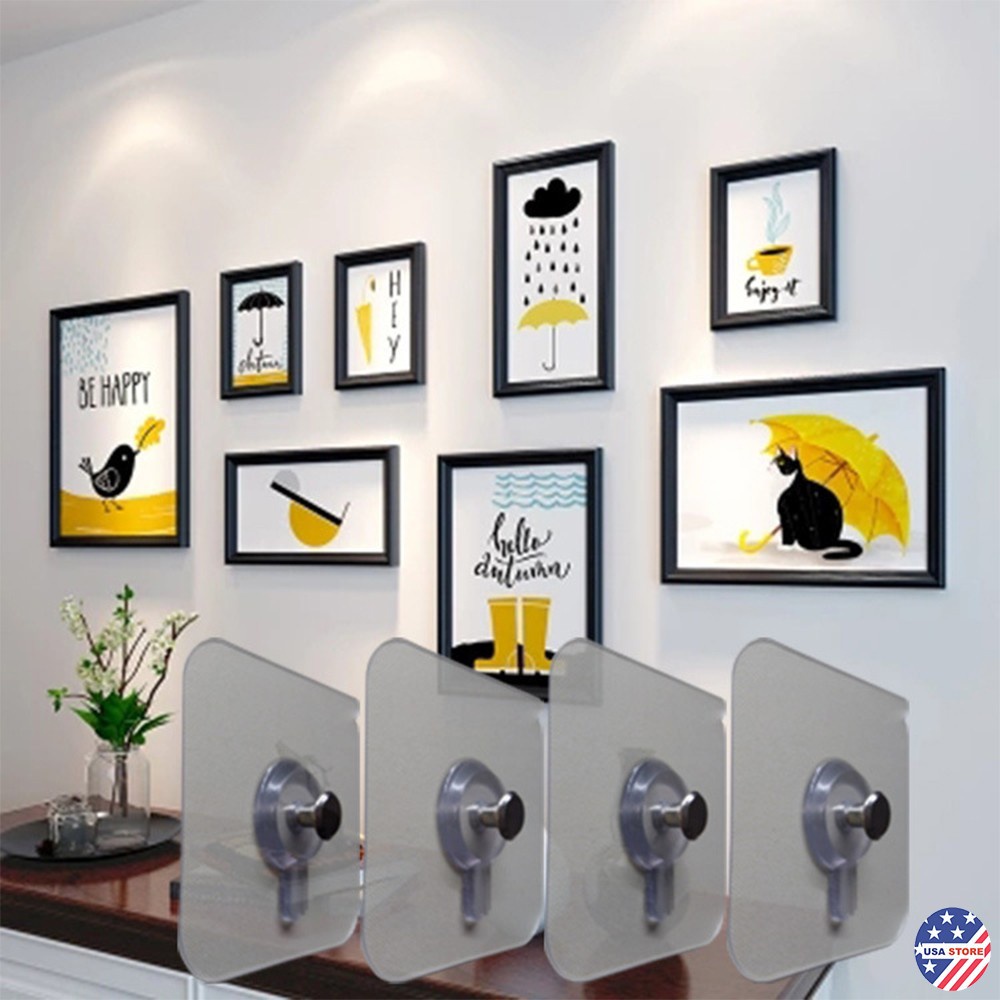 [Tổng Kho Sỉ] Móc Dính Tường (ĐẦU BẸT) INOX Chuyên Dụng Treo Tranh, Đồng Hồ, Khung Ảnh, Chìa Khóa