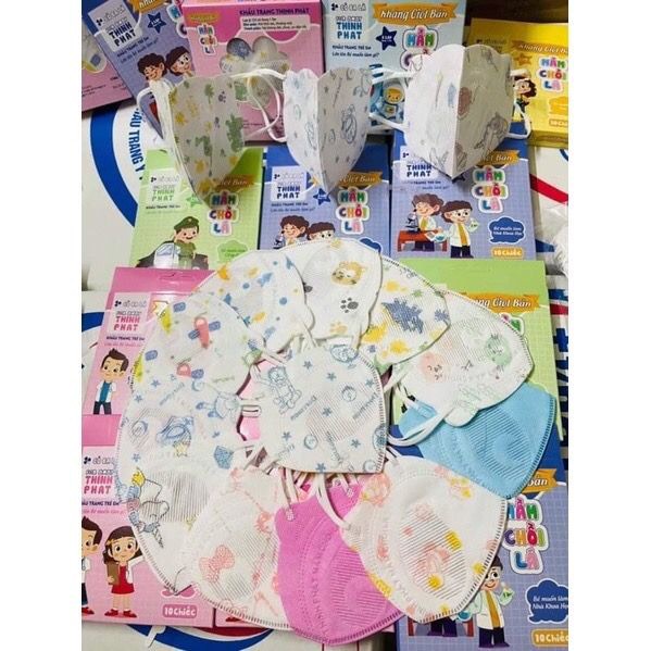 Hộp 10 khẩu trang giấy Mầm, Chồi, Lá - Chống bắn giọt, kháng khuẩn an toàn cho bé