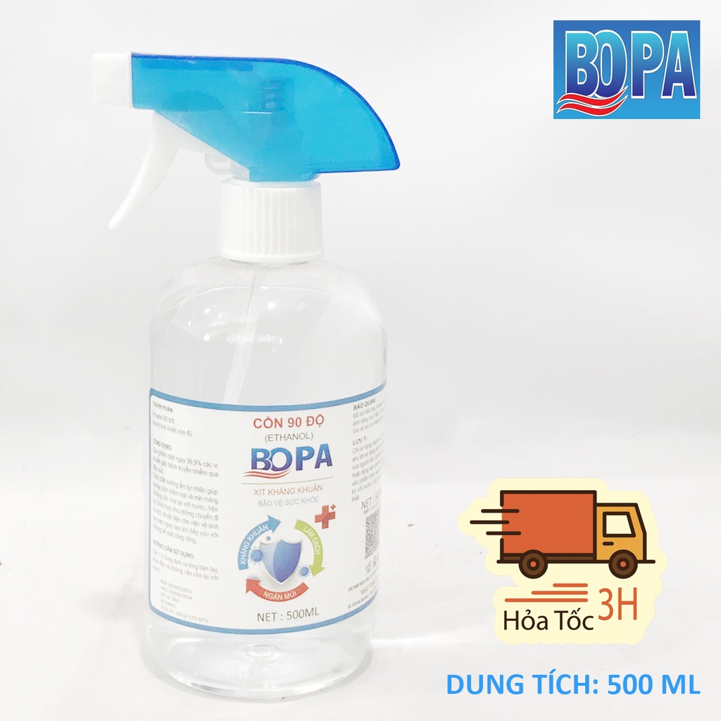 Cồn Y tế 90 Độ 500ML Sát Khuẩn BOPA Chính Hãng