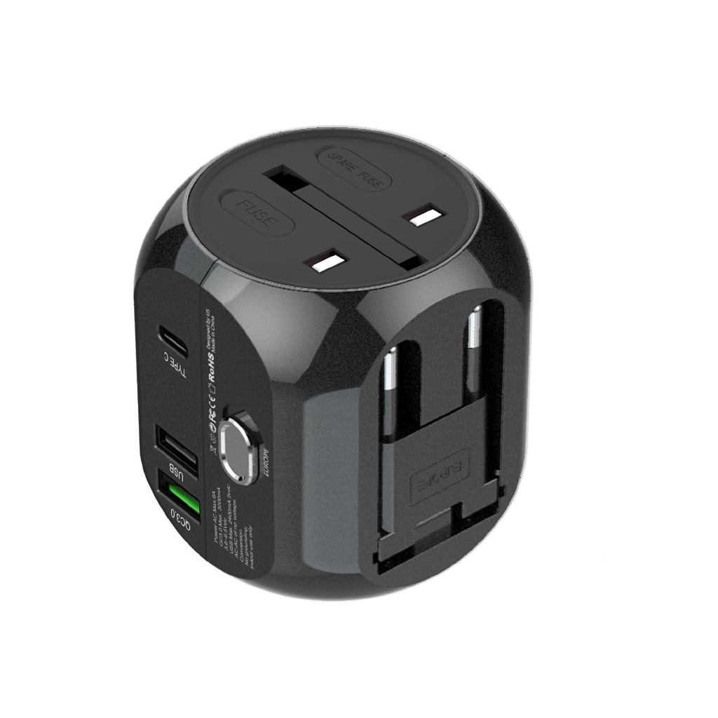 Worldwide Universal Travel Adapter Plugs Sockets Converter EU/UK/US/AUS Plug with USB Type C AC Power Charger Adapter