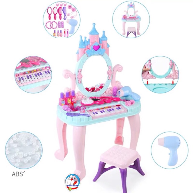 (Mời sỉ) Đồ chơi bàn trang điểm công chúa cỡ đại dùng pin, có âm thanh, ánh sáng