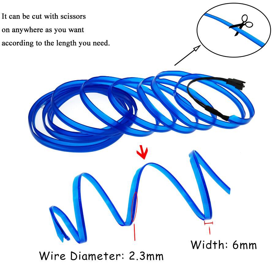 Dây Đèn LED Neon 1M 2M 3M 5M Chống Thấm Nước Trang Trí Xe Hơi