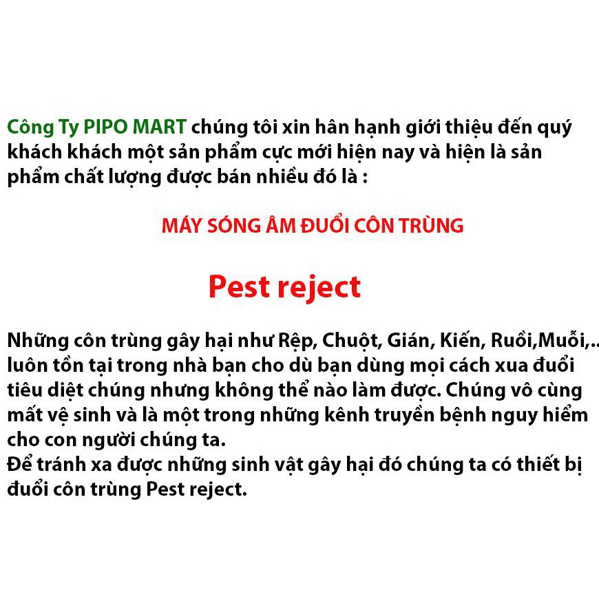 Máy Xua Đuổi Chuột, Đuổi Côn Trùng Thành Công 100% Pm315, Đuổi Tất Cả Các Con Dơ Bẩn Và Gây Hại Như : Chuột, Ruồi, Muỗi,