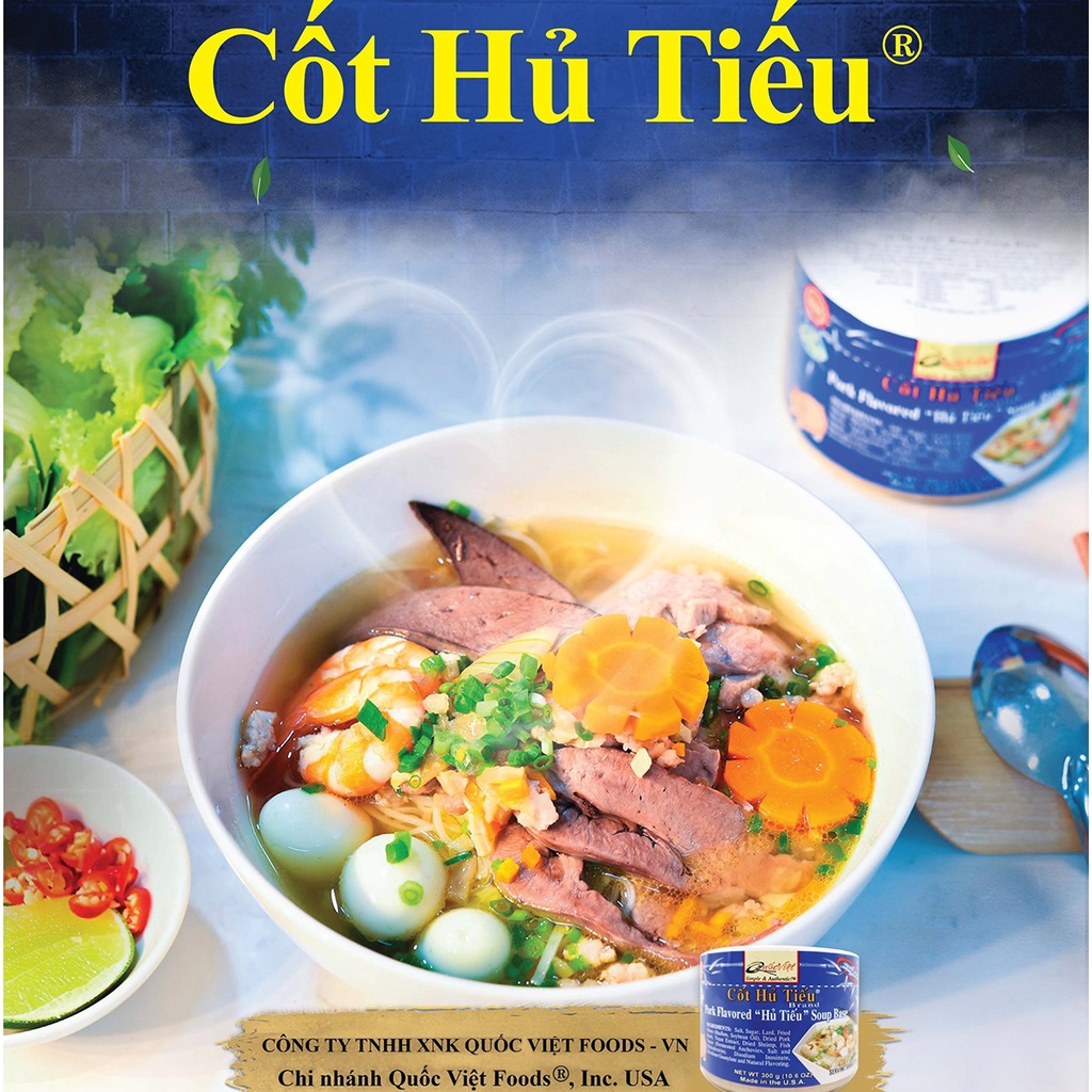 Cốt Hủ Tiếu Quốc Việt - Nhập khẩu USA - Hu Tieu Soup Base (300g)