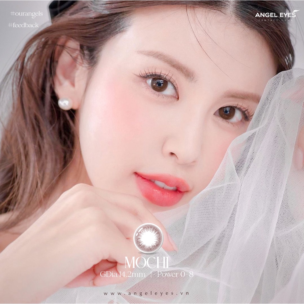 Lens nâu tự nhiên có độ Mochi thương hiệu Angel Eyes đường kính 14.2 có độ từ 0 đến 8