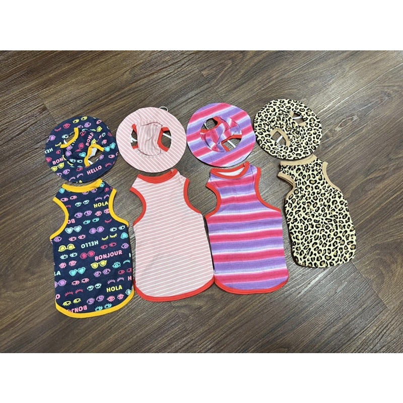Set áo ba lổ kèm nón cho chó mèo