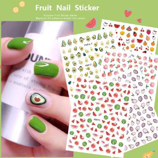 Set 6 Sticker Dán Móng Tay Hình Trái Cây 3d Chống Thấm Nước