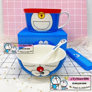 Set THỐ SỨ VÀ CHÉN SỨ ĐÔREMON  ❤️