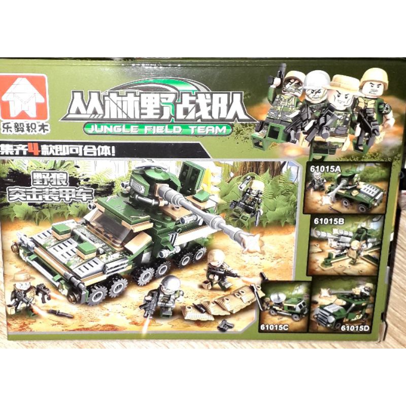Lắp ráp 1 hộp Lego_Biệt đội rừng xanh 61015 có nhiều chi tiết bằng nhựa
