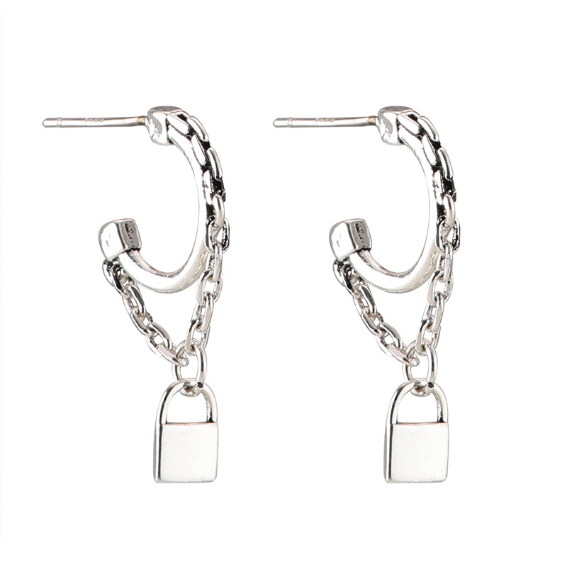 Bông Tai Hình Ổ Khóa Cá Tính Cho Nữ