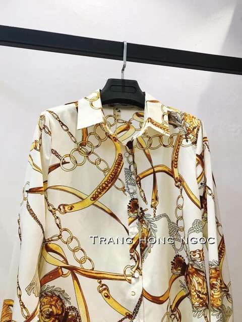 Áo sơ mi lụa xích