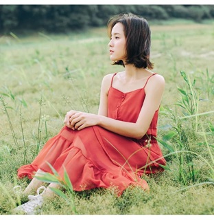 [Order] Váy voan lụa  2 dây hàng thiết kế