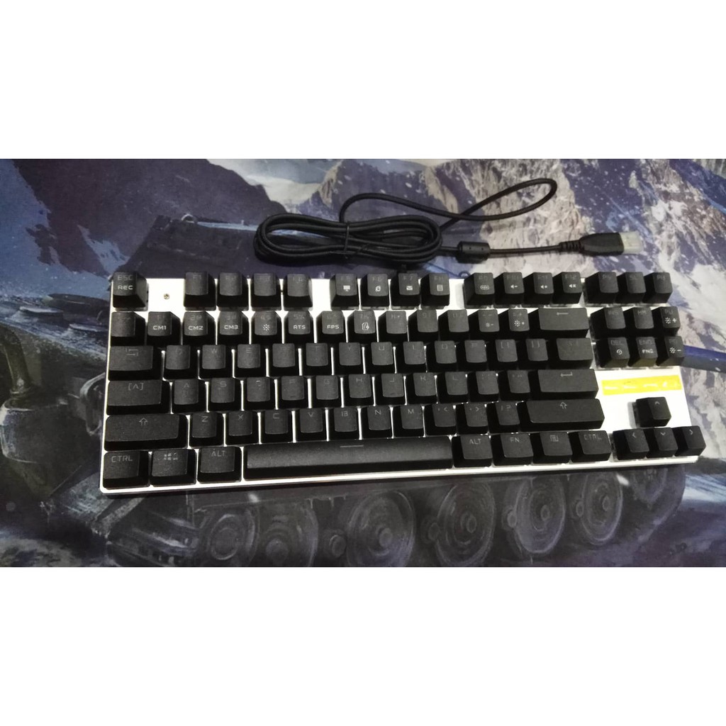 ✅Bàn Phím Cơ Zero E-Sports Gaming Gear ✅ Led Rainbow TKL 87 phím Blue SW ( ĐEN )