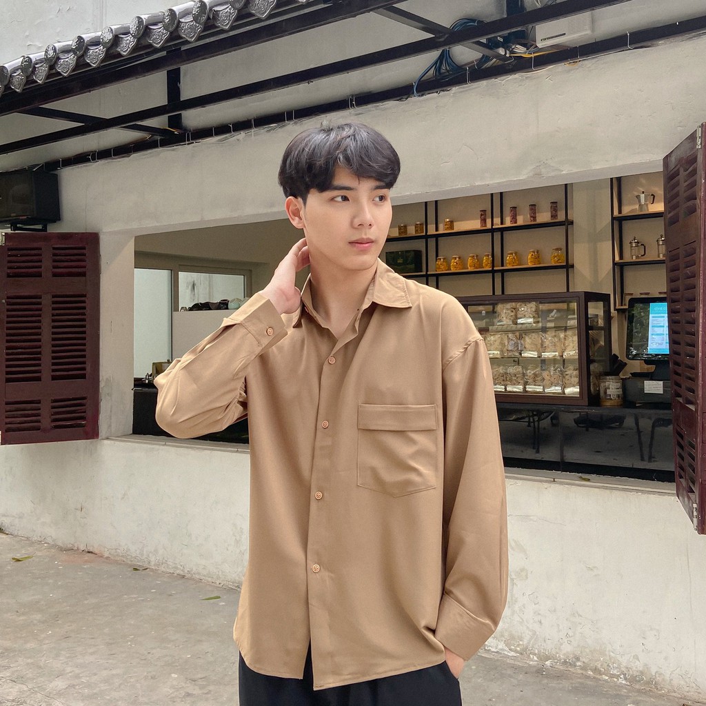 Áo sơ mi dài tay basic túi trước ngực , áo thun nam nữ trơn unisex , Odin Clothing | BigBuy360 - bigbuy360.vn