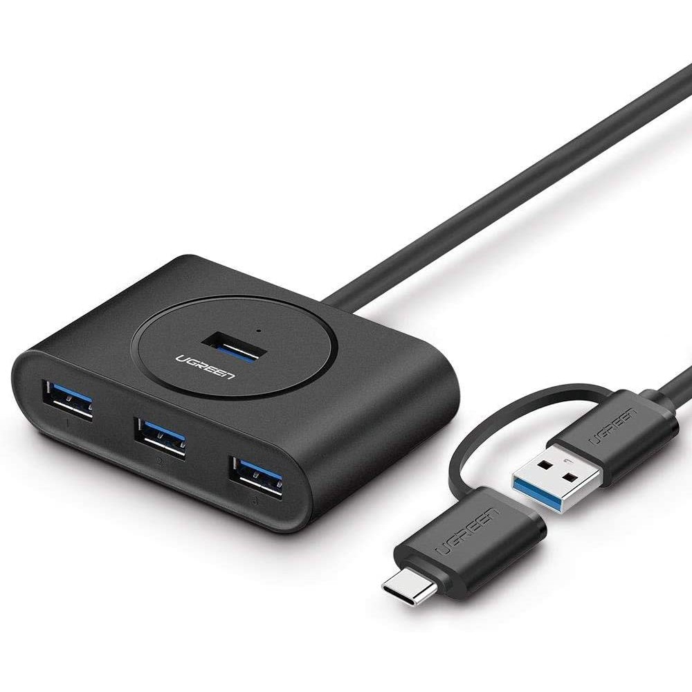 [Mã ELFLASH5 giảm 20K đơn 50K] Bộ chia cổng USB 3.0 / USB type C sang 4 cổng USB 3.0 dài 1m UGREEN CR113 40850