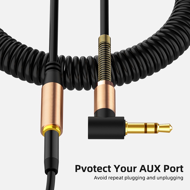 Dây Cáp Lò Xo Nối Dài Tai Nghe 3.5mm Cho Điện Thoại / Máy Tính