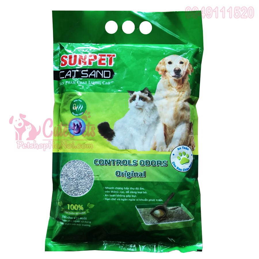 Cát vệ sinh cho mèo SUNPET CAT SAND 5L - CutePets Phụ kiện chó mèo Pet Shop Hà Nội - Hàng nhập khẩu