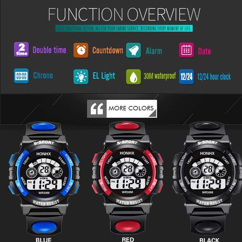 Đồng Hồ Trẻ Em Thể Thao điện tử dây cao su Đồng hồ điện tử nam nữ thể thao | BigBuy360 - bigbuy360.vn