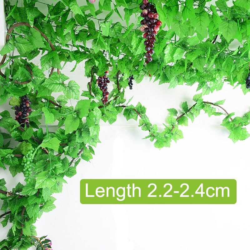 2M cây thường xuân xanh lá cây nhân tạo Cây leo dây leo / Vòng hoa trang trí bằng lụa giả / Văn phòng, khách sạn, tiệc cưới tại nhà Tự làm trang trí tường trong nhà