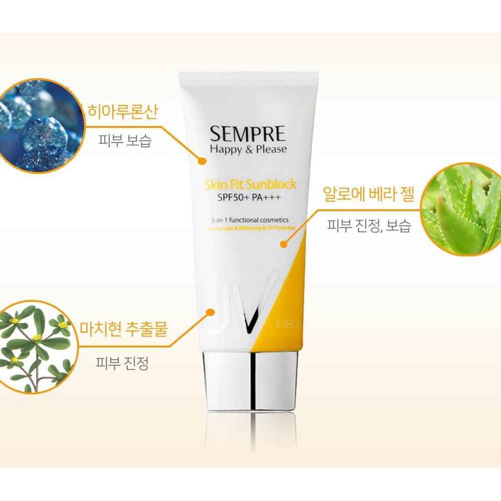 Kem Chống Nắng Sempre Happy & Please Skin Fit Sunblock SPF50+ PA+++