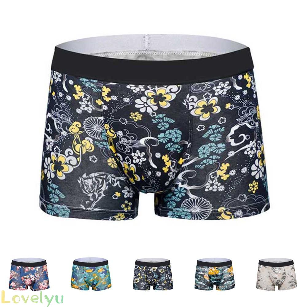 【LOVELYU】LomcMen cotton boxer briefs comfortable and breathable solid color midwaist briefs otlqdh【Good Quality】