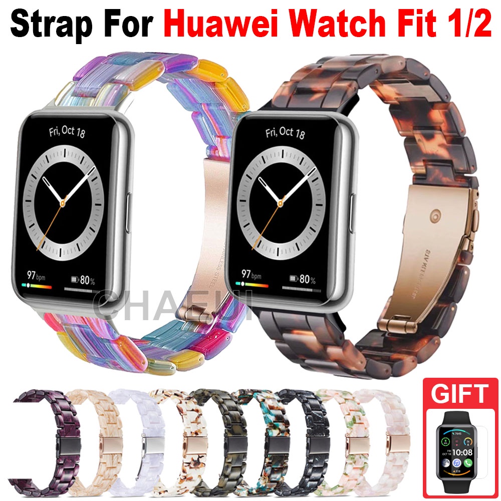 Dây Đeo Thay Thế Chất Liệu Nhựa Màu Trơn Cho Huawei Watch Fit 2/1