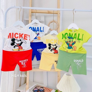 Bộ Quần Áo Ngắn Tay cho bé trai bé gái In Hoạ Tiết Hoạt Hình, hàng Minky mom - [Bé:9-27kg] Mã:  MMCT6